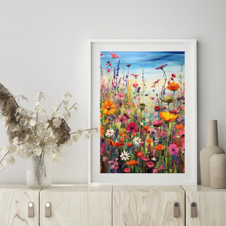 Set goblen cu diamante, fara sasiu, Flori de camp, 30x40 cm [1]