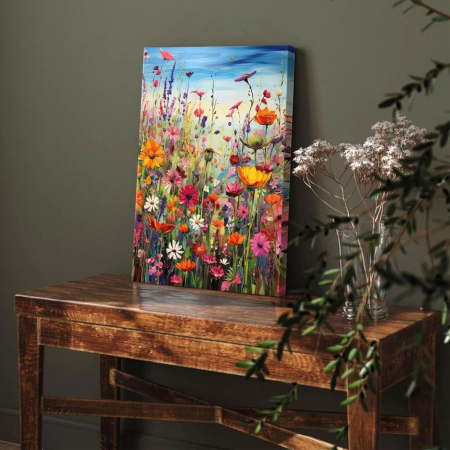 Set goblen cu diamante, fara sasiu, Flori de camp, 30x40 cm [4]