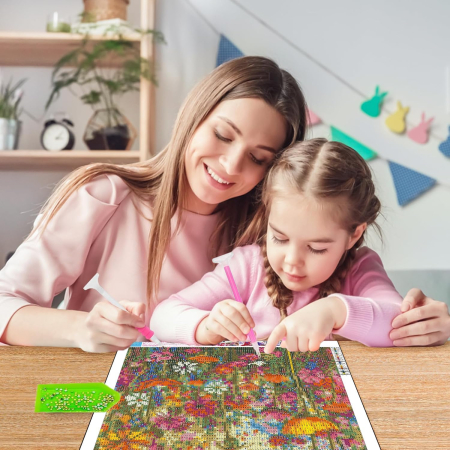 Set goblen cu diamante, fara sasiu, Flori de camp, 30x40 cm [6]