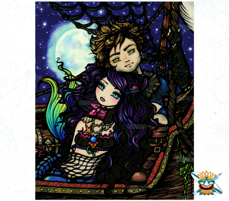 Set goblen cu diamante patrate AB @Oraloa, fara sasiu, Captura pescarului, 73x91 cm [0]