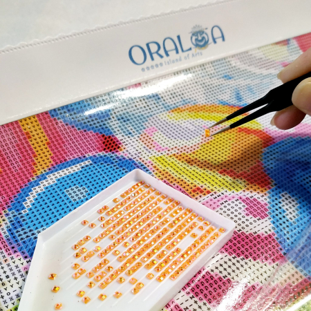 Set goblen cu diamante patrate @Oraloa, fara sasiu, Culori din Capri, 80x66 cm [2]