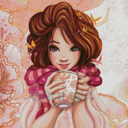 Set goblen cu diamante patrate @Oraloa, fara sasiu, Imparateasa aromelor, 71x71 cm [1]