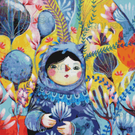 Set goblen cu diamante rotunde @Oraloa, fara sasiu, BuiBui, 60x60 cm [1]