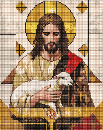 Goblenuri cu diamante cu sasiu - Set goblen cu diamante, cu sasiu, Geometria gratiei divine, 40x50 cm