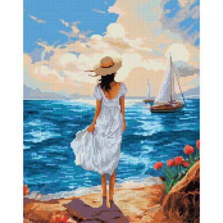Set goblen cu diamante, cu sasiu, Plaja, 30x40 cm [1]