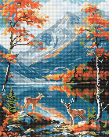 Set goblen cu diamantre, cu sasiu, Magia naturii, 40x50 cm [0]