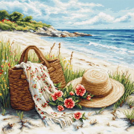 Goblen clasic - Set goblen de cusut, cu diagrama, Ecou de vara, 18x18 cm