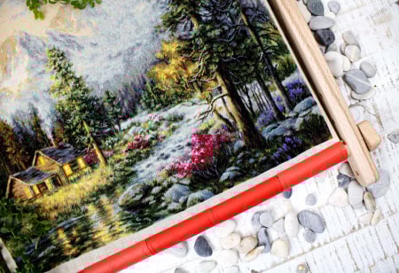 Set goblen de cusut, cu diagrama, Cabana, 37,5 x 29 cm [1]