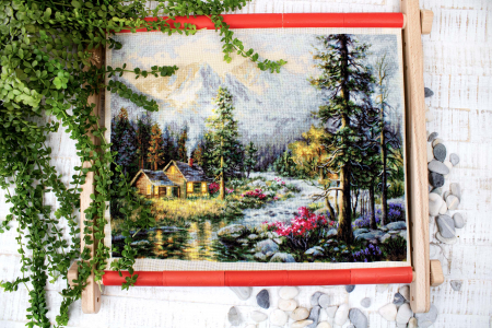 Set goblen de cusut, cu diagrama, Cabana, 37,5 x 29 cm [4]