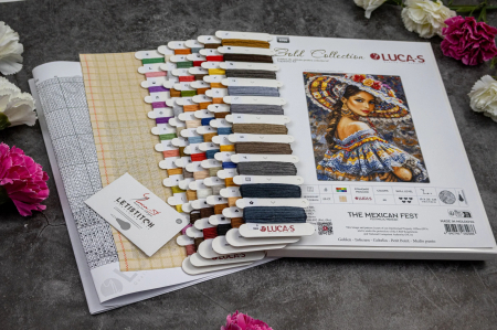 Set goblen de cusut, cu diagrama, Festivalul mexican, 19x25cm [1]
