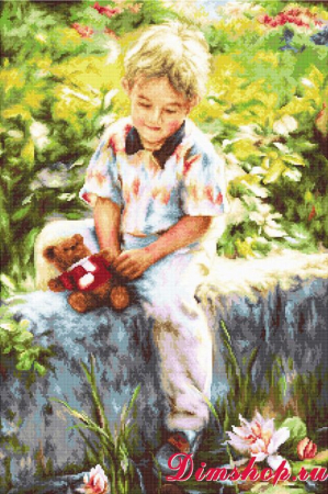Goblen clasic - Set goblen de cusut, cu diagrama, Cei mai buni prieteni, 22x33 cm
