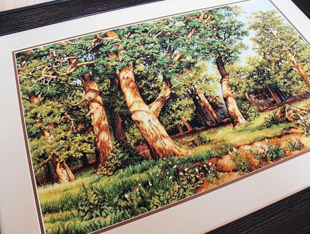 Set de brodat in cruciulita, Crang de stejari, 50.5x32 cm [2]