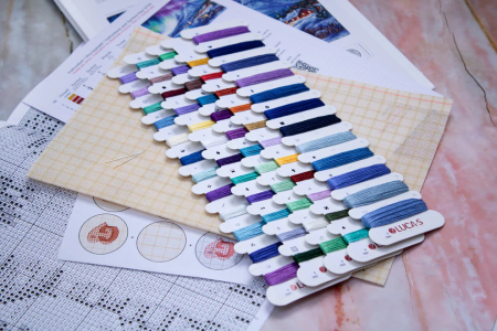 Set goblen de cusut, cu diagrama, Aurora Boreala, 20x15 cm [5]