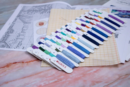 Set goblen de cusut, cu diagrama, Aurora Boreala, 20x15 cm [4]