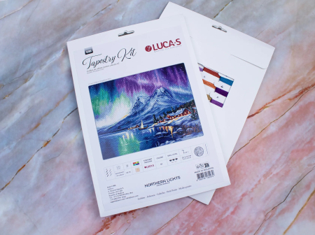 Set goblen de cusut, cu diagrama, Aurora Boreala, 20x15 cm [1]