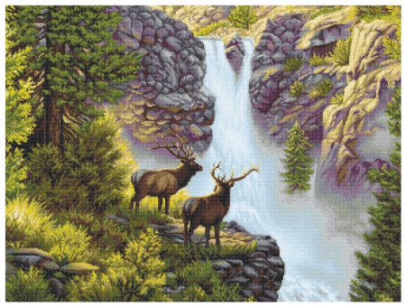 Goblen clasic - Set goblen de cusut, cu diagrama, La cascada, 36x26cm