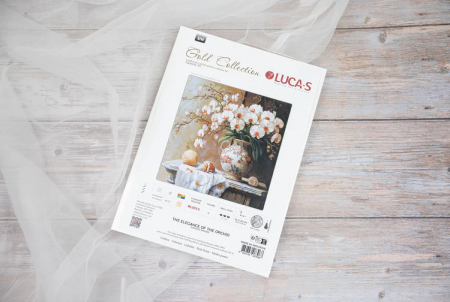 Set goblen de cusut, cu diagrama, Eleganta orhideei, 20 x 20 cm [1]