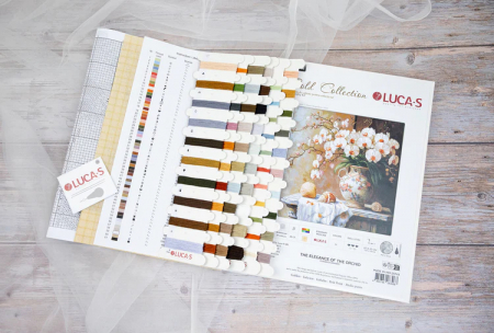 Set goblen de cusut, cu diagrama, Eleganta orhideei, 20 x 20 cm [2]