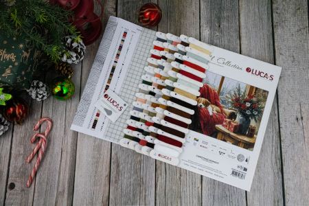 Set goblen de cusut, cu diagrama, Clipa Craciunului, 23.5x18 cm [2]