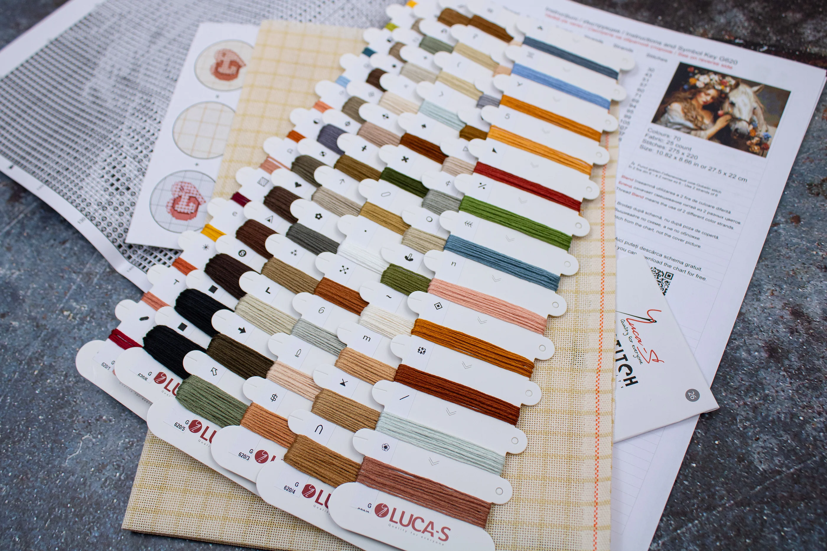 Set goblen de cusut, cu diagrama, Zana florilor, 27.5 x 22 cm [5]