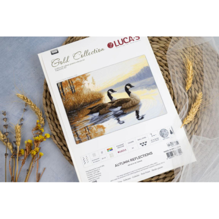 Set goblen de cusut, cu diagrama, Reflectii de toamna, 27 x 18 cm [1]