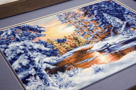 Set goblen de cusut, cu diagrama, Peisaj de iarna 36x26cm [2]