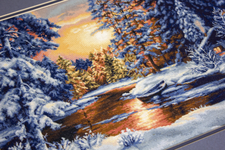 Set goblen de cusut, cu diagrama, Peisaj de iarna 36x26cm [1]