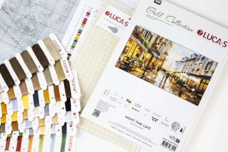 Set goblen de cusut, cu diagrama, Cafeneaua de noapte, 40 x 20 cm [3]
