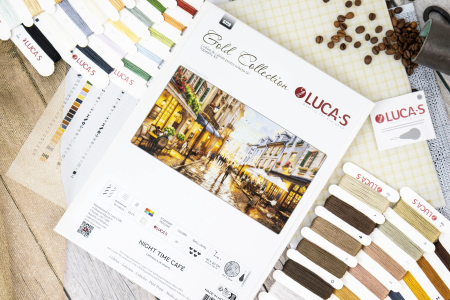 Set goblen de cusut, cu diagrama, Cafeneaua de noapte, 40 x 20 cm [2]