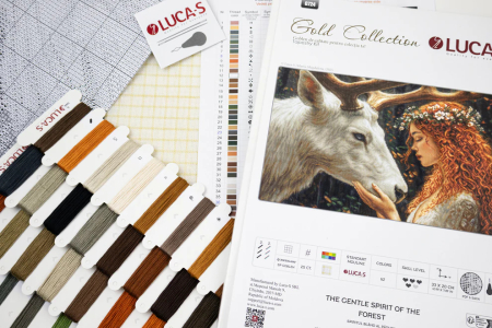 Set goblen de cusut, cu diagrama, Spiritul bland al padurii, 33 x 20 cm [3]