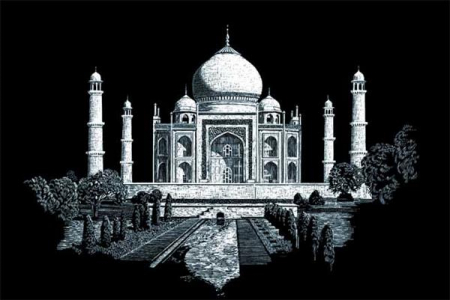 Schite&Gravuri - Set gravura folie argintie, Taj Mahal