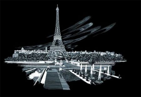 Set gravura folie argintie, Turnul Eiffel [1]