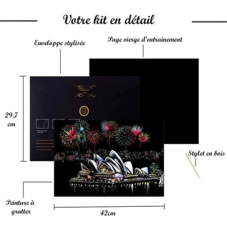 Set gravura folie multicolora, Paris Trocadero, A3 [2]