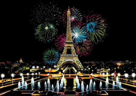 Schite&Gravuri - Set gravura folie multicolora, Paris Trocadero, A3