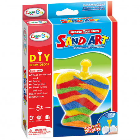 Jucarii DIY - Set jucarii creative, nisip colorat, Inima