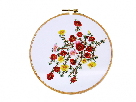 Set pentru brodat cu imprimeu, fara gherghef, Crenguta cu flori, 15,4x16,7 cm.  [0]