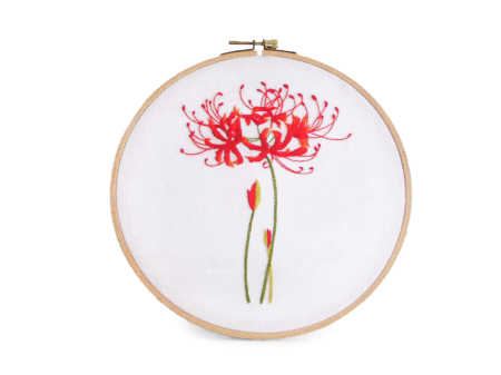 Broderii & Tesaturi - Set pentru brodat, fara gherghef, cu imprimeu, Floare rosie, 15x22 cm