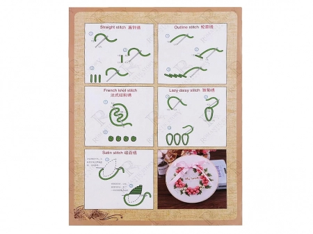 Set pentru brodat imprimat, cu gherghef, Buchet colorat, Ø20 cm [3]