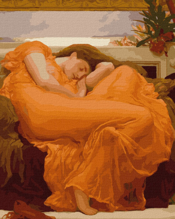 Dimensiune clasica 40x50cm - Set pictura pe numele, cu sasiu, Iunie in flacari - Frederick Leighton, 40x50 cm