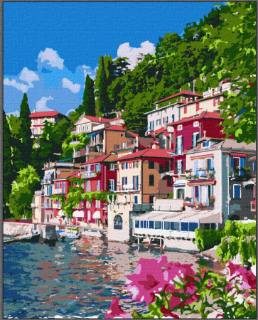 Set pictura pe numele, cu sasiu, Lacul Como, 40x50 cm [0]