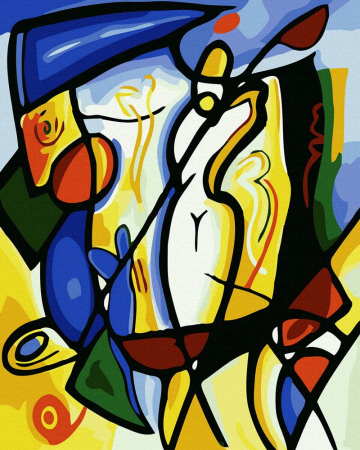 Set pictura pe numere, cu sasiu, Abstract, 40x50 cm [0]