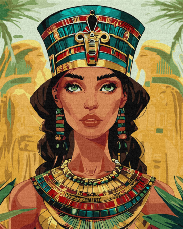 Set pictura pe numere, cu sasiu, Printesa egipteana, 40x50 cm [0]