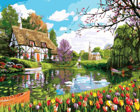 Picturi pe numere - Set pictura pe numere, cu sasiu, Aproape de natura, 40x50 cm