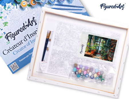 Set pictura pe numere, cu sasiu, Biblioteca din sera, 40x50 cm [6]