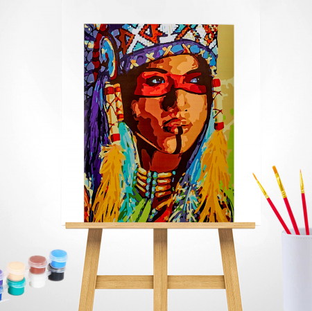 Pictura pe Numere, cu sasiu, Amerindianca, 40x5o [1]