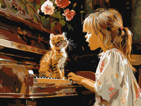 Set pictura pe numere, cu sasiu, Duet, 30x40 cm [0]