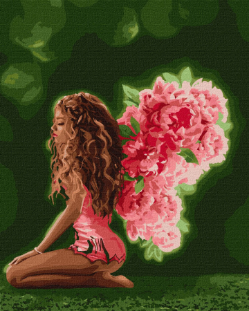Set pictura pe numere, cu sasiu, Aripi de flori, 40x50 cm [0]