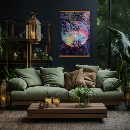 Set pictura pe numere, fara sasiu, Lumina lunii, 60x90 cm [3]