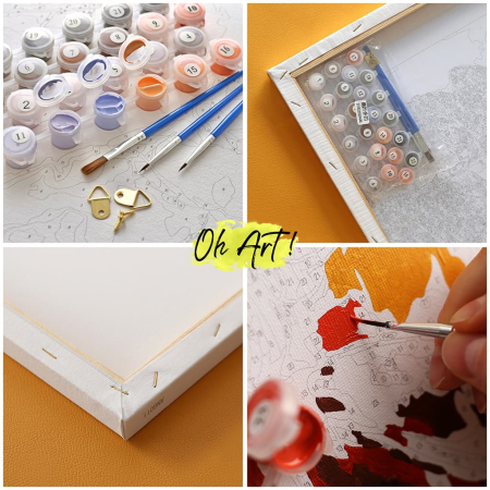 Set pictura pe numere, cu sasiu, Artar la apus, 40x50 cm [4]