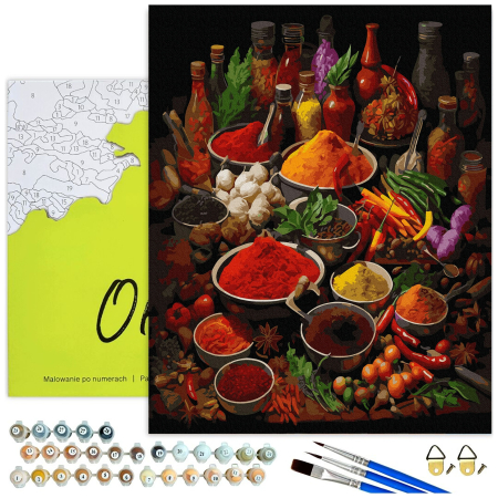 Set pictura pe numere, cu sasiu, Arome din orient, 40x50 cm [1]